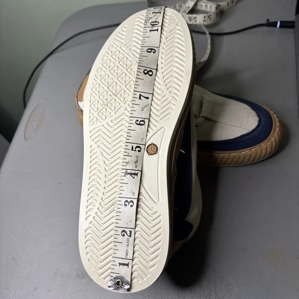 Men's Casual Quilted Leather Sneakers in White, Navy & Gold